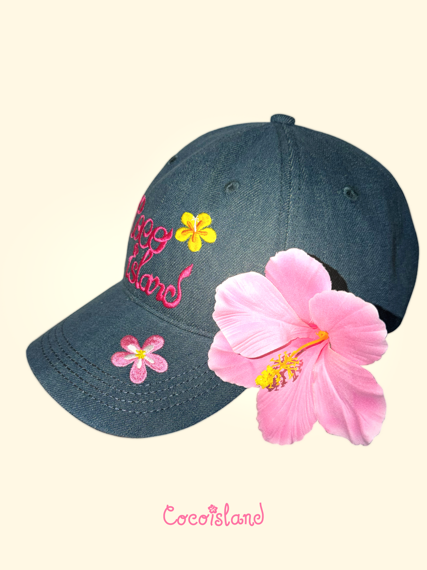 Hibiscus Denim Cap🌺