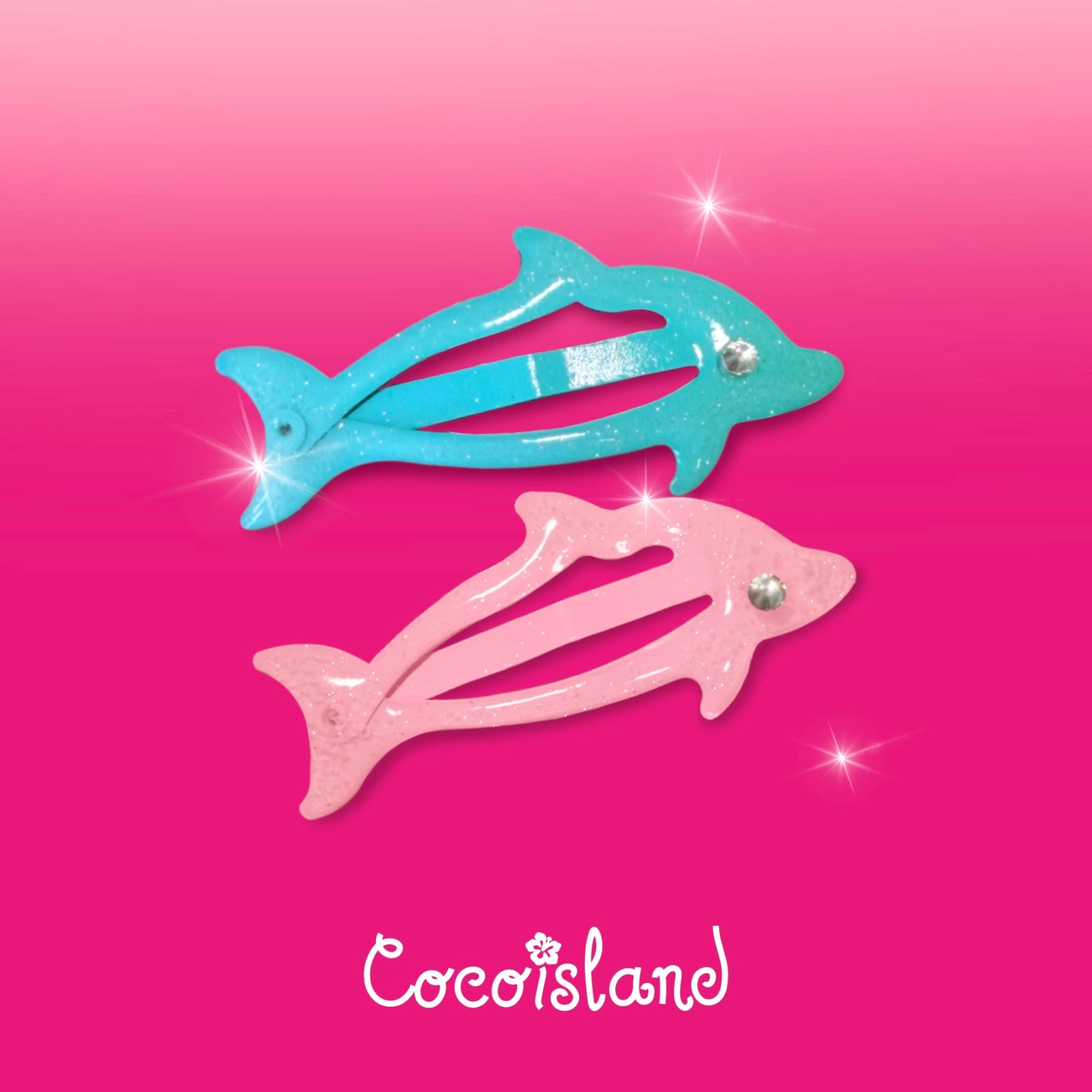 Rhinestone Dolphin Hair Clip