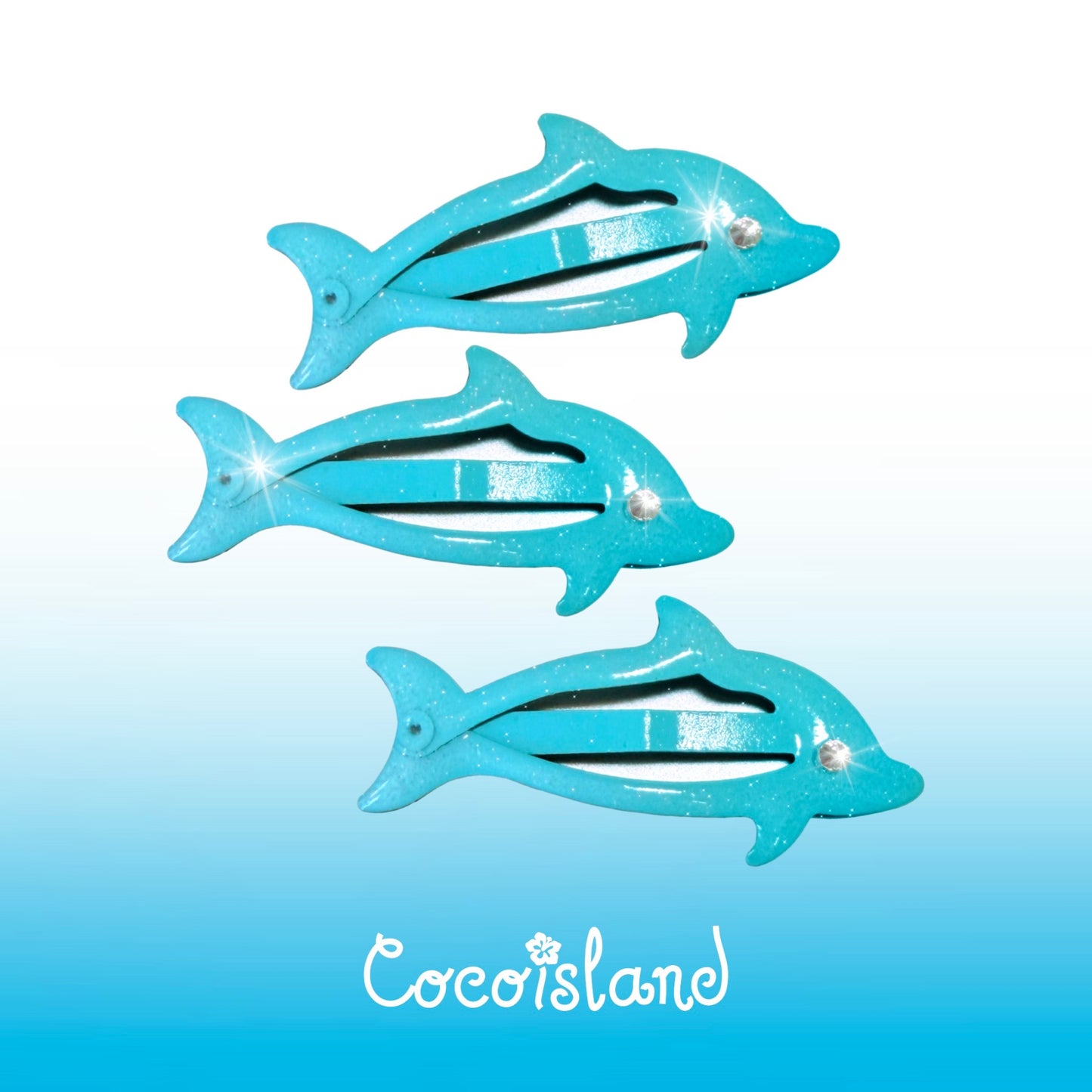 Rhinestone Dolphin Hair Clip