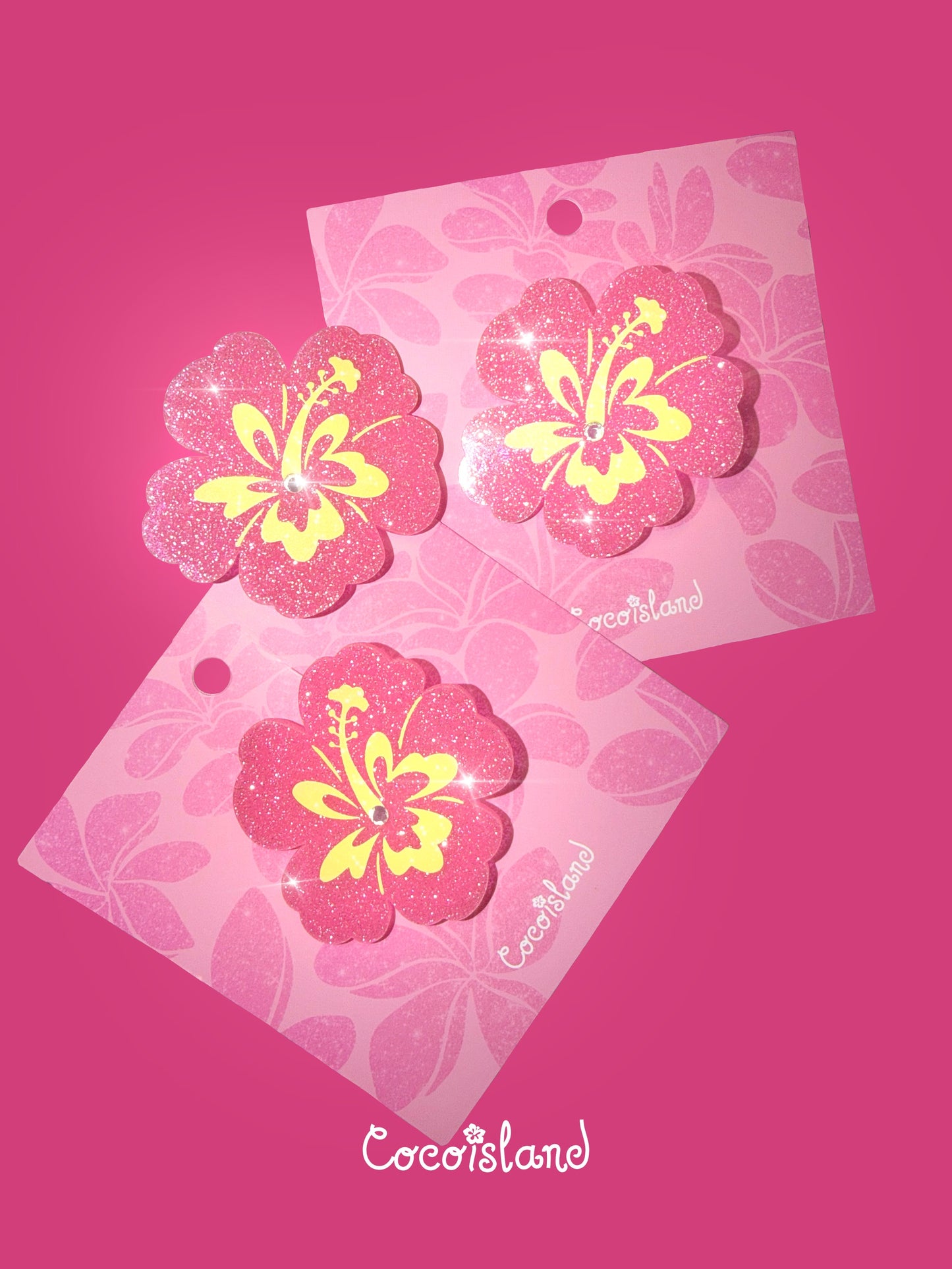 Dolphin & Hibiscus Rhinestone Hair Clip