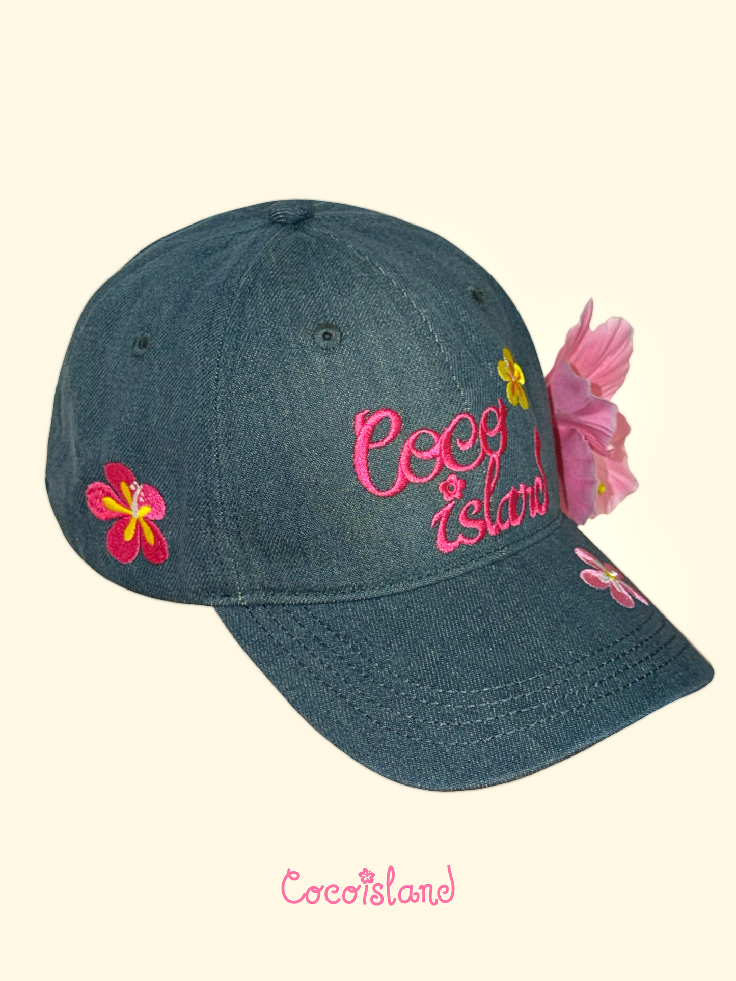 Hibiscus Denim Cap🌺